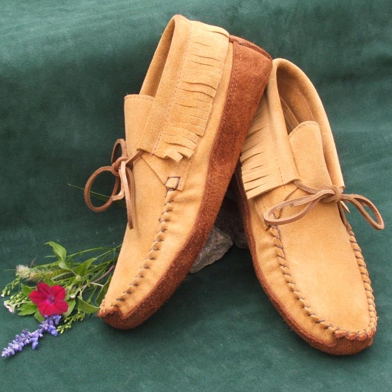 Tan Suede Canoe Sole Ankle Moccasin